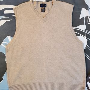 Club Room by  Charter Club Tan V-Neck Wool Vest
